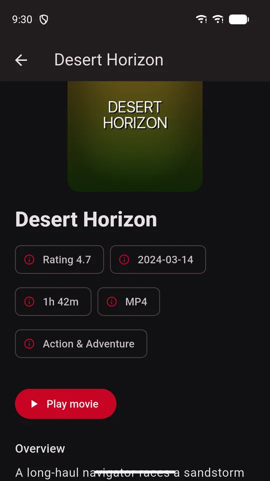 OtvPlayer screen